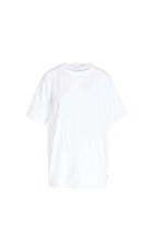 Weißes Oversized-T-Shirt mit Rundhalsausschnitt in der Frontansicht.