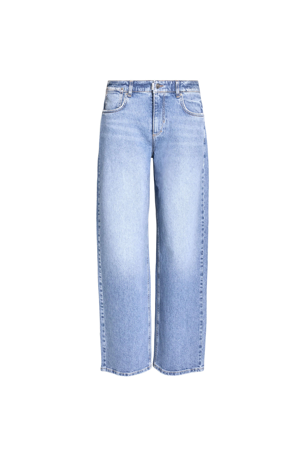 Hellblaue Wide-Leg Jeans, Vorderansicht.