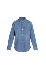 Freisteller Vorderansicht: 27_THE SUIT UP BLOUSE STRIPES in mittelblau