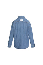 Freisteller Hinteransicht: 27_THE SUIT UP BLOUSE STRIPES in mittelblau